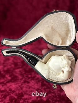 Turkish Block Dragon Meerschaum Pipe Hand Carved Same Day Dispatch