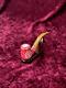 Turkish Block Red Embroidered Meerschaum Pipe Hand Carved Same Day Dispatch