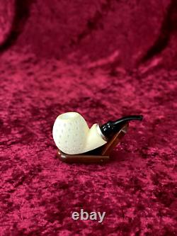 Turkish Block Special Embroidered Meerschaum Pipe Hand Carved Same Day Dispatch