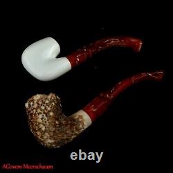 Two Block Meerschaum Smoking Pipes Set, AGovem Meerschaum Pipe, Tobacco, AGM-898