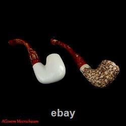 Two Block Meerschaum Smoking Pipes Set, AGovem Meerschaum Pipe, Tobacco, AGM-898