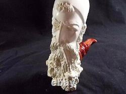 UNSMOKED Dunhill Vintage Large Block MEERSCHAUM PIPE with a Man Smoking a Pipe