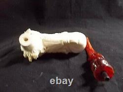 UNSMOKED Dunhill Vintage Large Block MEERSCHAUM PIPE with a Man Smoking a Pipe