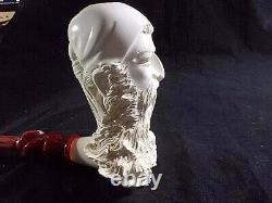 UNSMOKED Dunhill Vintage Large Block MEERSCHAUM PIPE with a Man Smoking a Pipe