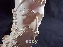 UNSMOKED Dunhill Vintage Large Block MEERSCHAUM PIPE with a Man Smoking a Pipe