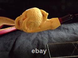 UNSMOKED Large Block MEERSCHAUM Pipe EAGLE Claws & Skeleton