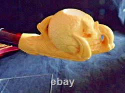 UNSMOKED Large Block MEERSCHAUM Pipe EAGLE Claws & Skeleton