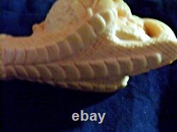 UNSMOKED Large Block MEERSCHAUM Pipe EAGLE Claws & Skeleton