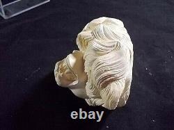 UNSMOKED NEW I BAGLAN Block MEERSCHAUM PIPE Great Figure Master Carver