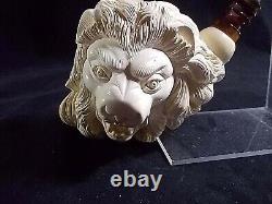 UNSMOKED NEW I BAGLAN Block MEERSCHAUM PIPE Great Figure Master Carver