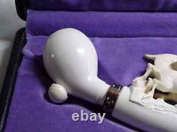 UNSMOKED S. YANIK Block MEERSCHAUM Pipe Featuring Three Animals GREAT CARVING