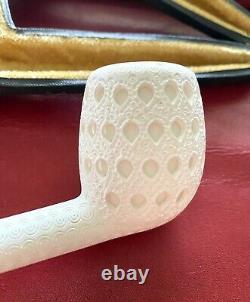 UNSMOKED SMS Long Shank Canadian Block Meerschaum ESTATE Pipe Early 1980's NOS