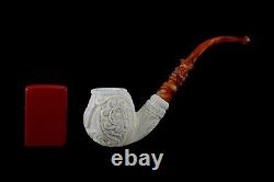 US AIR FORCE Emblem PIPE By EGE New Block Meerschaum Handmade W Case-Stand#1588