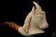 Unicorn Hand Carved By I. Baglan Block Meerschaum Pipe In A Fitted Case 6001 New
