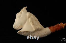 Unicorn Hand Carved by I. Baglan Block Meerschaum Pipe in a fitted case 6001 NEW