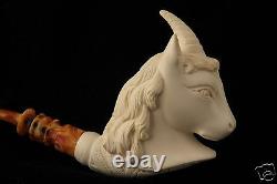 Unicorn Hand Carved by I. Baglan Block Meerschaum Pipe in a fitted case 6001 NEW