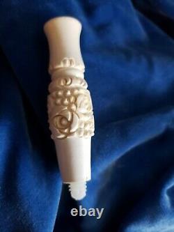 Unique Antique Block Meerschaum Cheroot Cigar Cigarette Pipe Holder Rare Tip