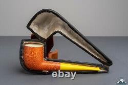 (Unsmoked) 1960s Andreas Bauer Block Meerschaum Leather Wrapped Billiard