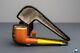 (unsmoked) 1960s Andreas Bauer Block Meerschaum Leather Wrapped Billiard