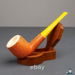 (Unsmoked) 1960s Andreas Bauer Block Meerschaum Leather Wrapped Billiard