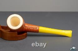 (Unsmoked) 1960s Andreas Bauer Block Meerschaum Leather Wrapped Billiard