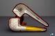 (unsmoked) 1960s Andreas Bauer Block Meerschaum Rusticated Billiard Acrylic Stem