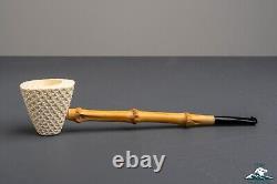 (Unsmoked) 1960s Andreas Bauer Jimmy Ring Block Meerschaum Long Dublin