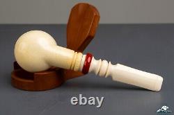 (Unsmoked) 1998 Master Carver Eyup Sabri Block Meerschaum Pot Horn Saddle Stem