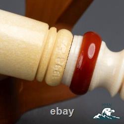 (Unsmoked) 1998 Master Carver Eyup Sabri Block Meerschaum Pot Horn Saddle Stem