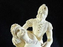 Unsmoked Artist Ismail Ozel MEERSCHAUM PIPE WithROMAN Soldier Captive Woman