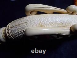 Unsmoked Detailed Carving Meerschaum Pipe Classic Vehicle, H. Yavuz -y2