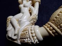 Unsmoked Detailed Carving Meerschaum Pipe Naked Lady, H. Yavuz -y4