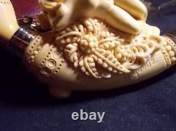 Unsmoked Detailed Carving Meerschaum Pipe Naked Lady Lying Down, H. Yavuz -y5