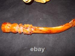 Unsmoked Giant Koc Block Meerschaum Pipe Bear Dragon Claws Leather Case