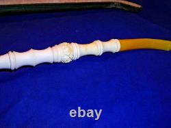 Unsmoked New Block Meerschaum Pipe 15 Inches Long Lots Of Detailed Carving -bb