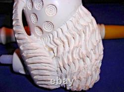 Unsmoked New Block Meerschaum Pipe 15 Inches Long Lots Of Detailed Carving -bb