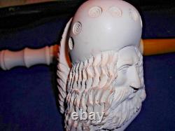 Unsmoked New Block Meerschaum Pipe 15 Inches Long Lots Of Detailed Carving -bb
