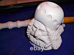 Unsmoked New Block Meerschaum Pipe 15 Inches Long Lots Of Detailed Carving -bb
