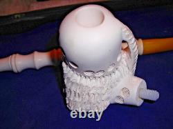 Unsmoked New Block Meerschaum Pipe 15 Inches Long Lots Of Detailed Carving -bb