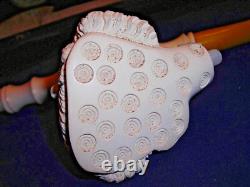 Unsmoked New Block Meerschaum Pipe 15 Inches Long Lots Of Detailed Carving -bb