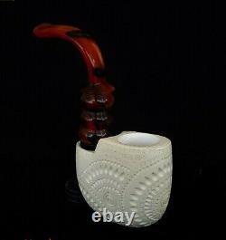 VEST POCKET Block Meerschaum Pipe, Smoking Tobacco Estate Pocket Pipe AGM-554