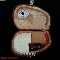 VEST POCKET Block Meerschaum Pipe, Smoking Tobacco Estate Pocket Pipe AGM-554