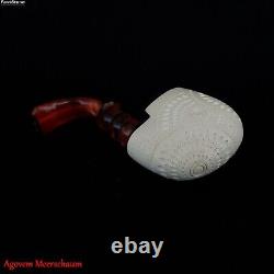 VEST POCKET Block Meerschaum Pipe, Smoking Tobacco Estate Pocket Pipe AGM-554