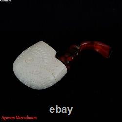 VEST POCKET Block Meerschaum Pipe, Smoking Tobacco Estate Pocket Pipe AGM-554