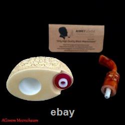 VEST POCKET Block Meerschaum Pipe, Smoking Tobacco Estate Pocket Pipe AGM-885