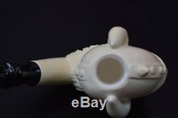 VIKING & EAGLE FIGURE Pipe Block Meerschaum-HANDMADE NEW W CASE#205