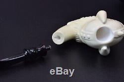 VIKING & EAGLE FIGURE Pipe Block Meerschaum-HANDMADE NEW W CASE#205