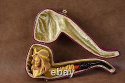 VIKING Girl Figure pipe New Handmade Block Meerschaum W Case-stand#308