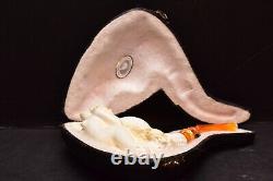 VTG Nude Lady Naked handmade Carved block MEERSCHAUM Pipe W original CASE 5 5/8