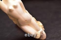 VTG Nude Lady Naked handmade Carved block MEERSCHAUM Pipe W original CASE 5 5/8